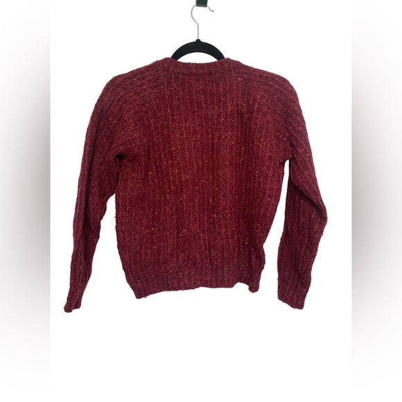 Vintage Lois Anderson for Tannerway Wool Blend Donegal Knit V-Neck Sweater S - Picture 3 of 7